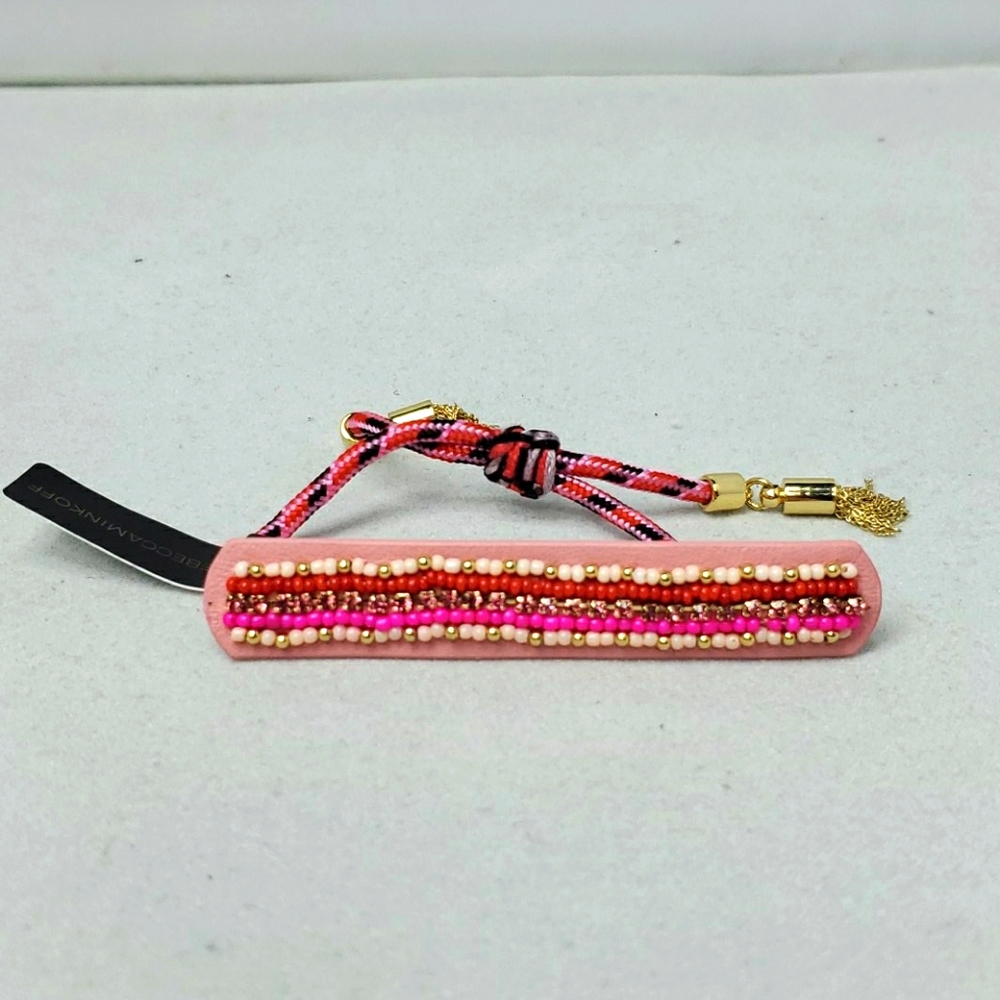 Rebecca Minkoff pink seed beads bracelet